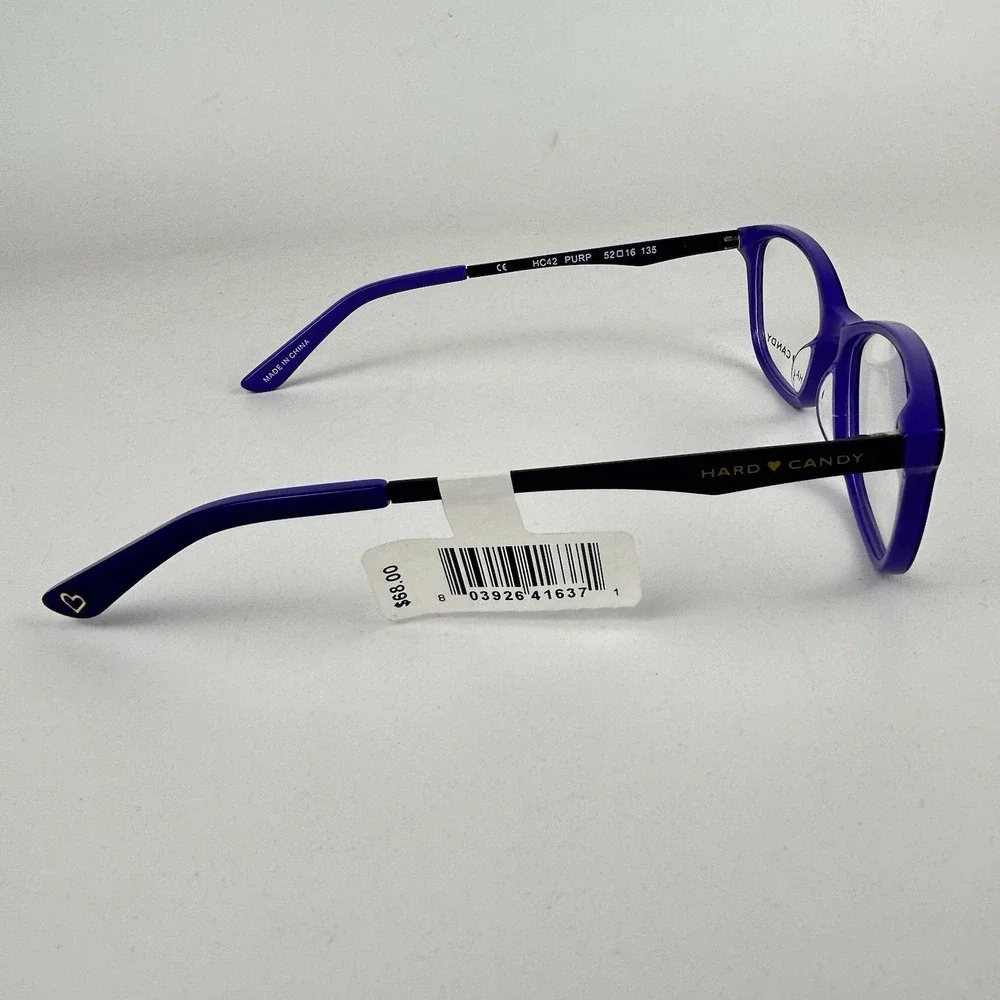 New Hard‎ Candy Women's HC42 Square Eyeglasses Frame Purple 52-16-135